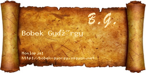 Bobek György névjegykártya