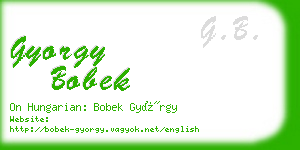 gyorgy bobek business card